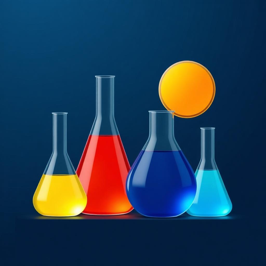 Colored laboratory flasks