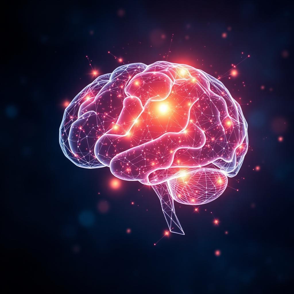 Glowing neural network brain