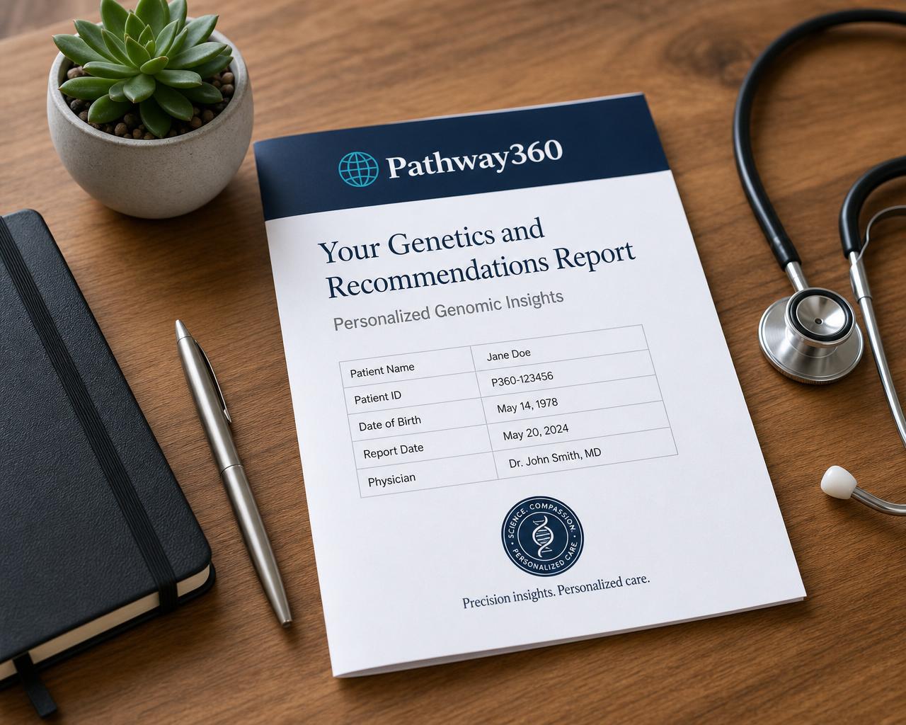 Pathway360 medical report with stethoscope